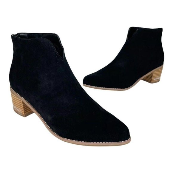 Aqua College Womens Emily Black Suede Waterproof Black Ankle Boots Size 11 M - Picture 5 of 5